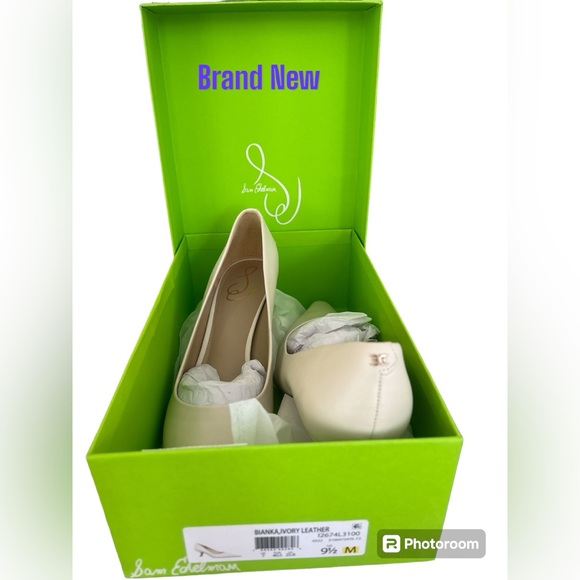 Sam Edelman Shoes - Sam Edelman BIANKA IVORY LEATHER KITTEN HEEL Pointed Toe PUMP NIB NEW sz 9.5